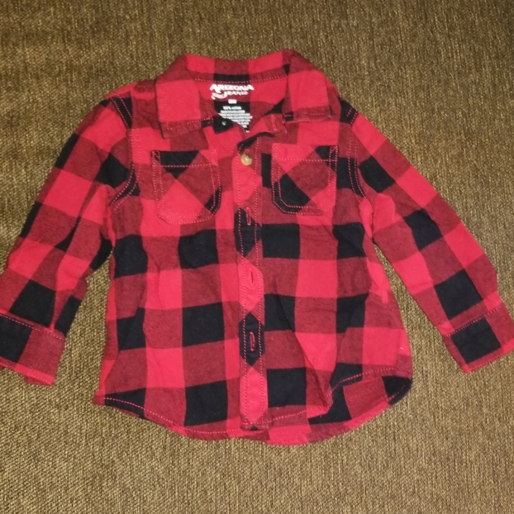 Arizona Jeans Red buffalo plaid flannel shirt